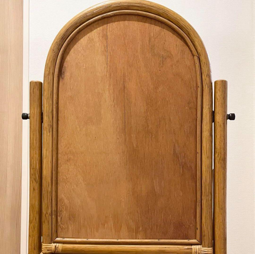 （極美品）ラタンドレッサー　スツール　鏡台　椅子　化粧台　家具