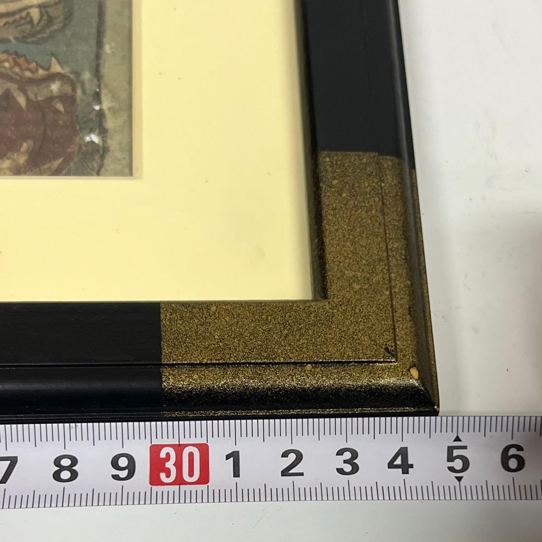 江戸後期〜幕末 浮世絵 歌川芳虎「本朝太平記之内」木版画 額装 ◎古美術 庵々◎