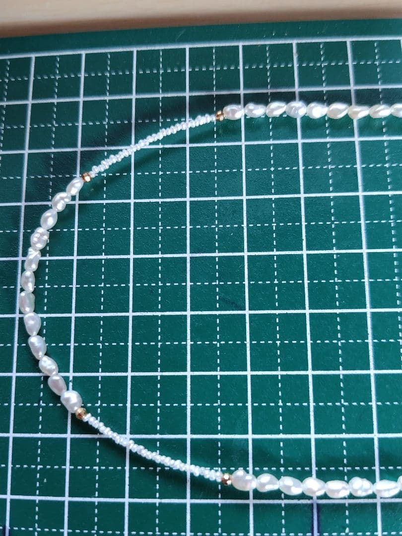 K18 ２種類の、アコヤ真珠ケシパールの、ネックレス