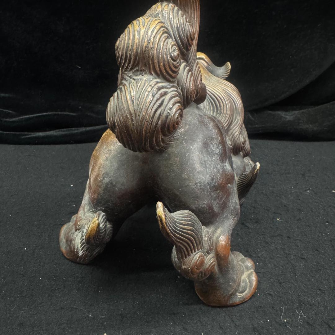 Kiki0623　備前焼 狛獅子 獅子 骨董品 縁起物 古美術 26cm