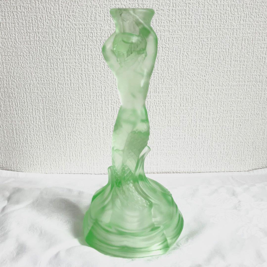 WALTHER GLAS マーメイド　ウランガラス　キャンドルホルダー　グリーン