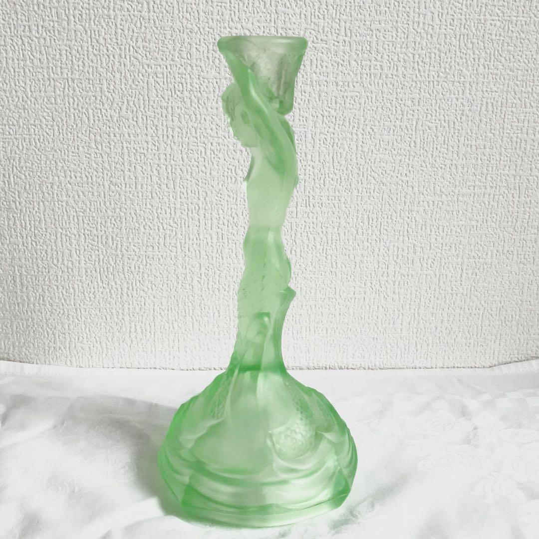 WALTHER GLAS マーメイド　ウランガラス　キャンドルホルダー　グリーン