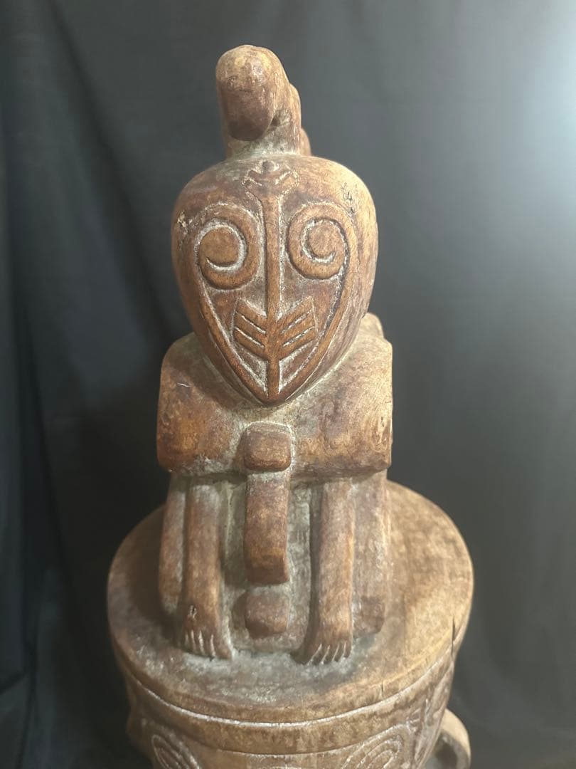 アフリカ 木彫り置物 77cm プリミティブ/ アンティーク
