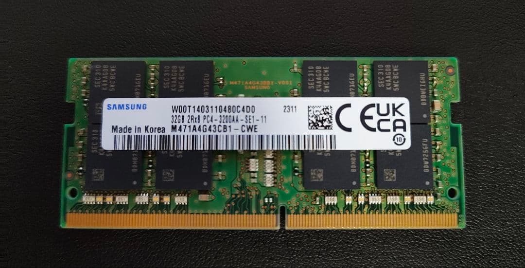 ノート用メモリ Samsung　SODIMM DDR4 32GB CL22