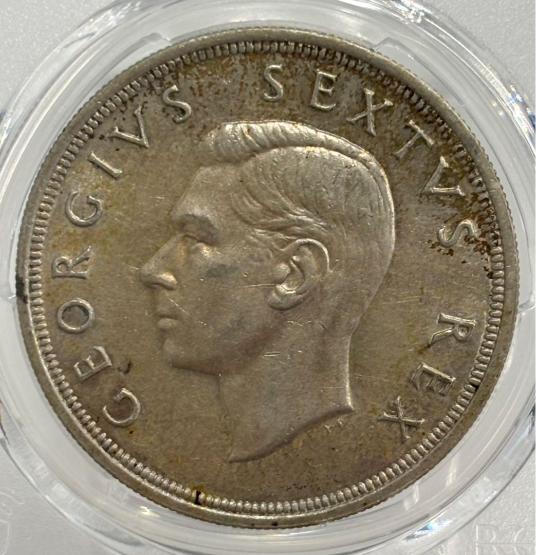 A1952年南アフリカ 5シリング大型銀貨　PCGS5枚セット