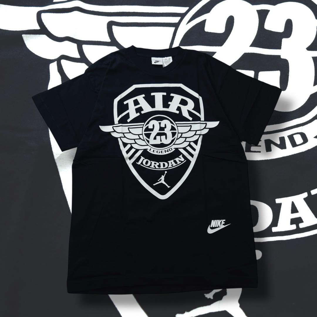 90s NIKE AIR JORDAN プリントTシャツ ウィングロゴ ブラック