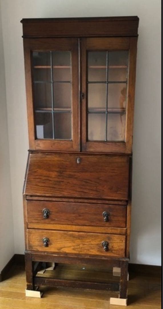 英国イギリスアンティークブックケースビューロー本棚デスク机キャビネット