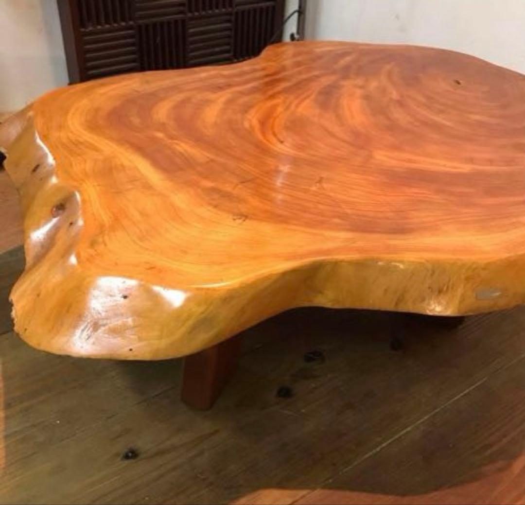 美品　木製　一枚板　座卓　ローテーブル　大きすぎず使いやすい程良いサイズ　重厚感