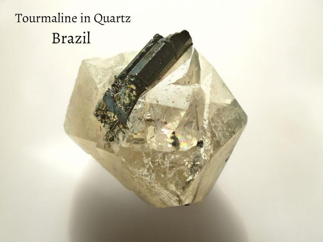 ブラジル 産 トルマリン イン クォーツ 水晶 鉱物標本 原石