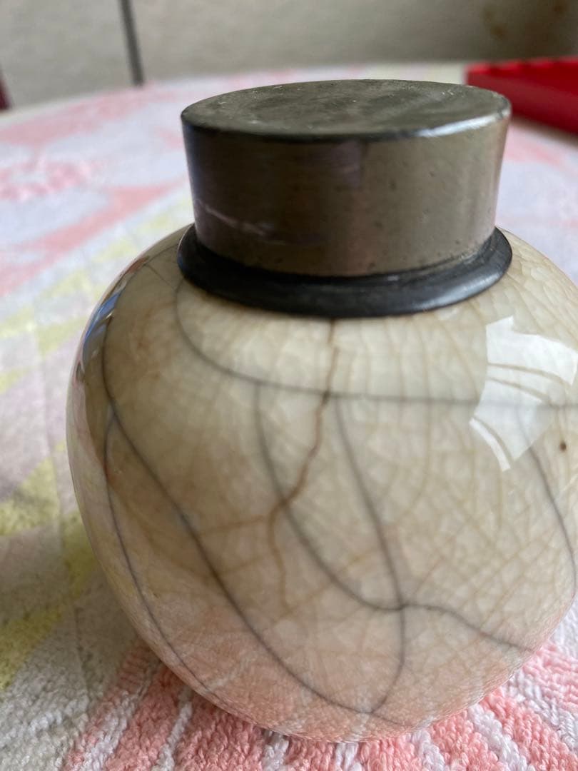 茶入　茶器　茶入れ　煎茶道具　骨董　茶道具　錫蓋