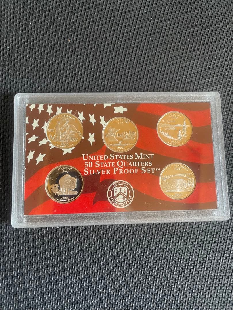 2005年 アメリカ造幣局 50州クォーター銀貨プルーフセット