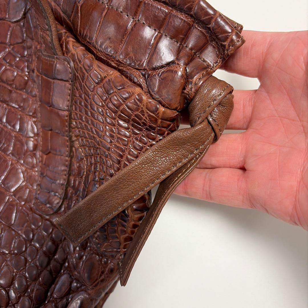 IBIZA ブラウン　ワニ革 ハンドバッグ　美品！