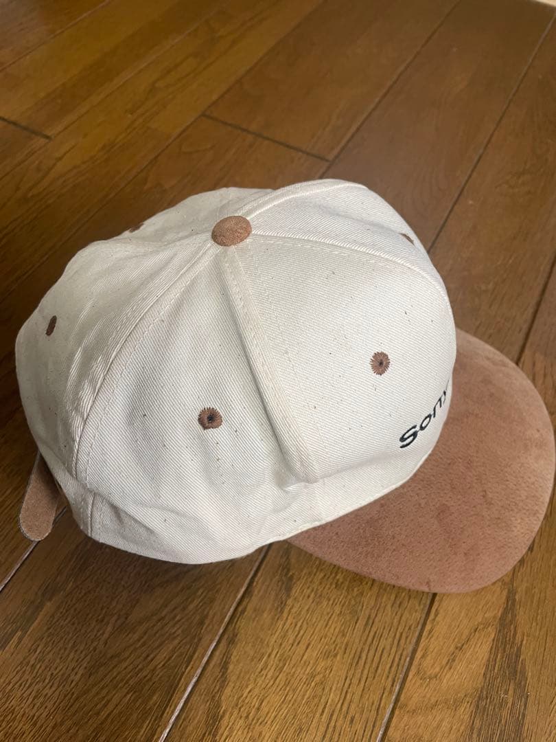 m.stockビンテージ　SONY MUSIC 生成り　キャップ