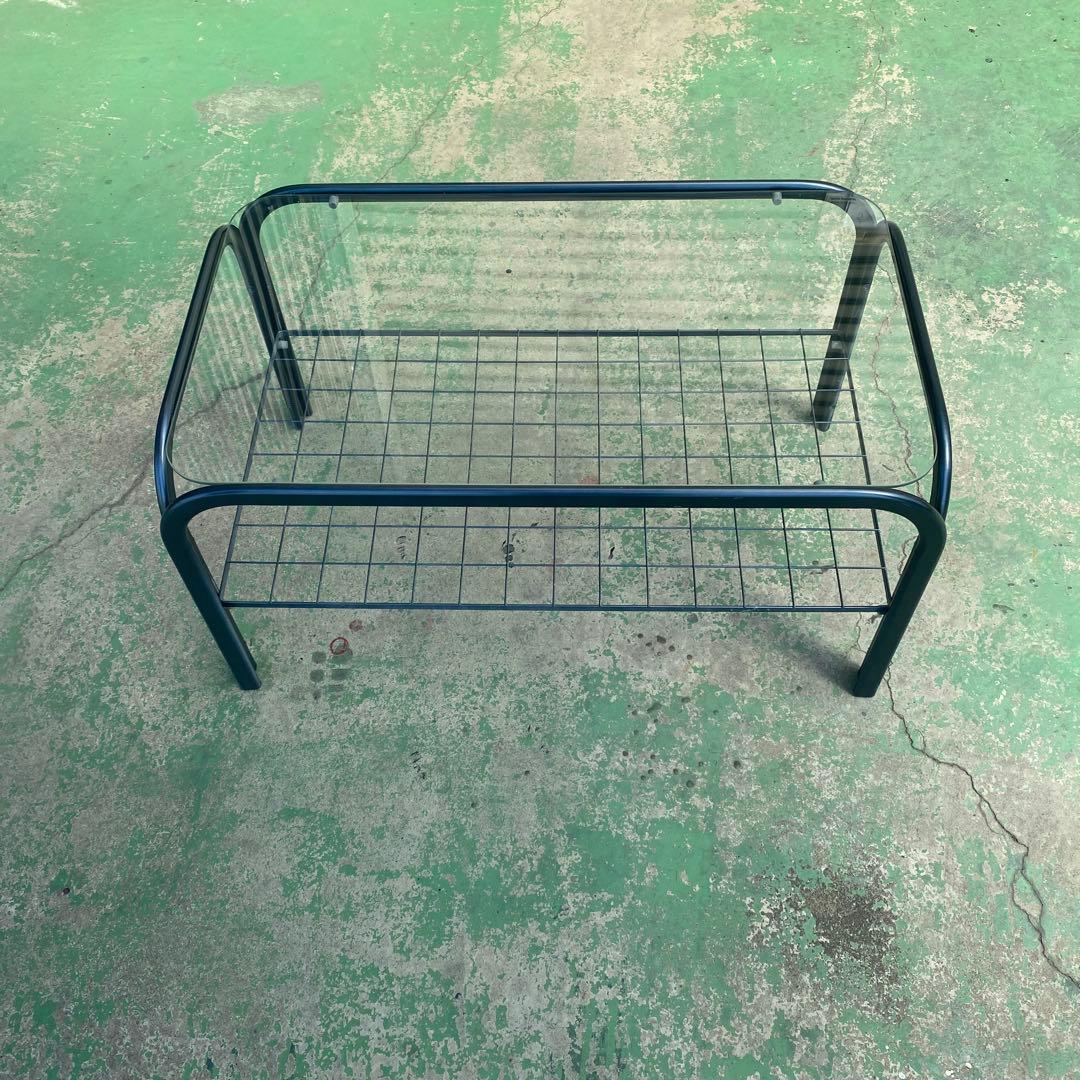 昭和レトロ　ガラステーブル　当時物　80年代