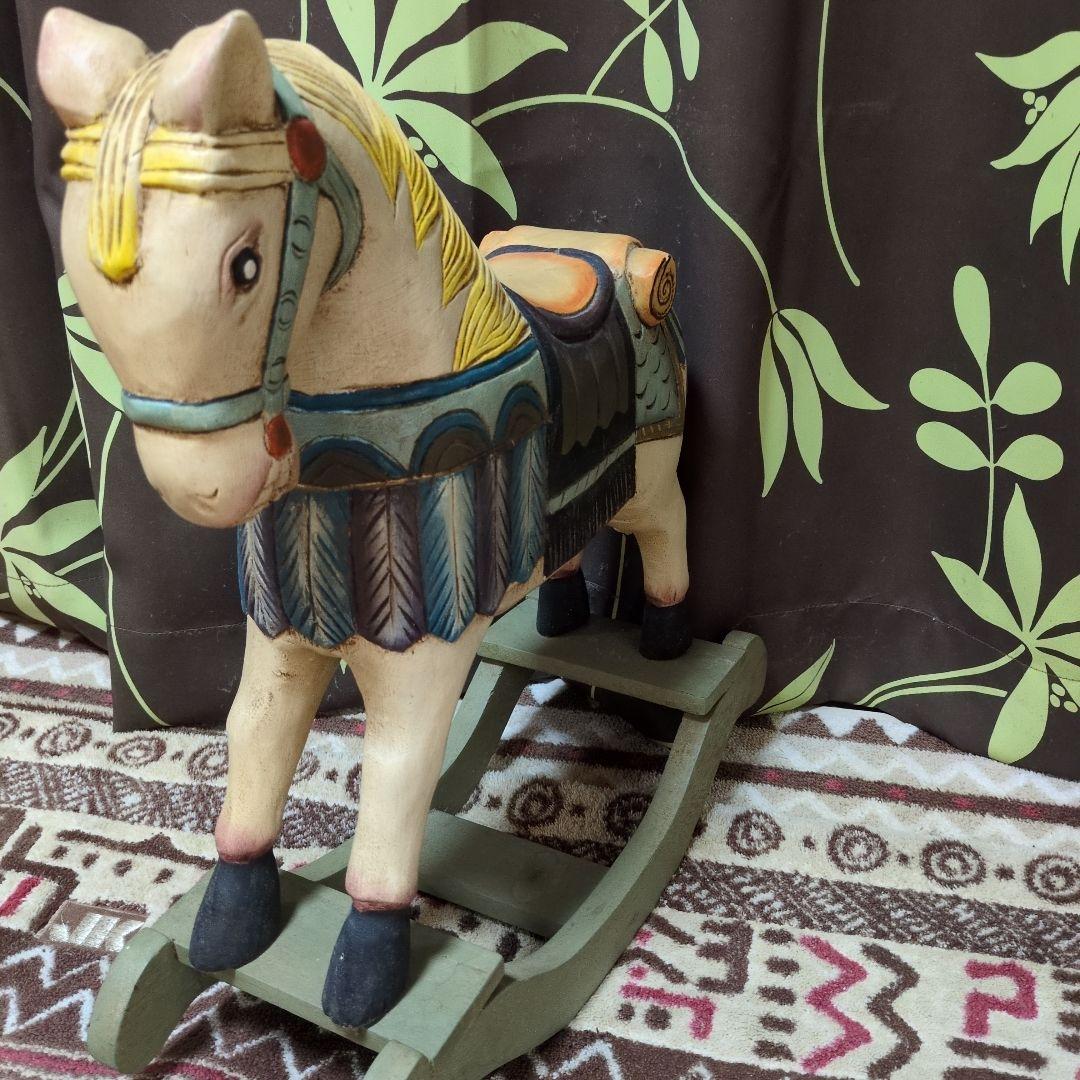 木製ロッキングホース 多色
