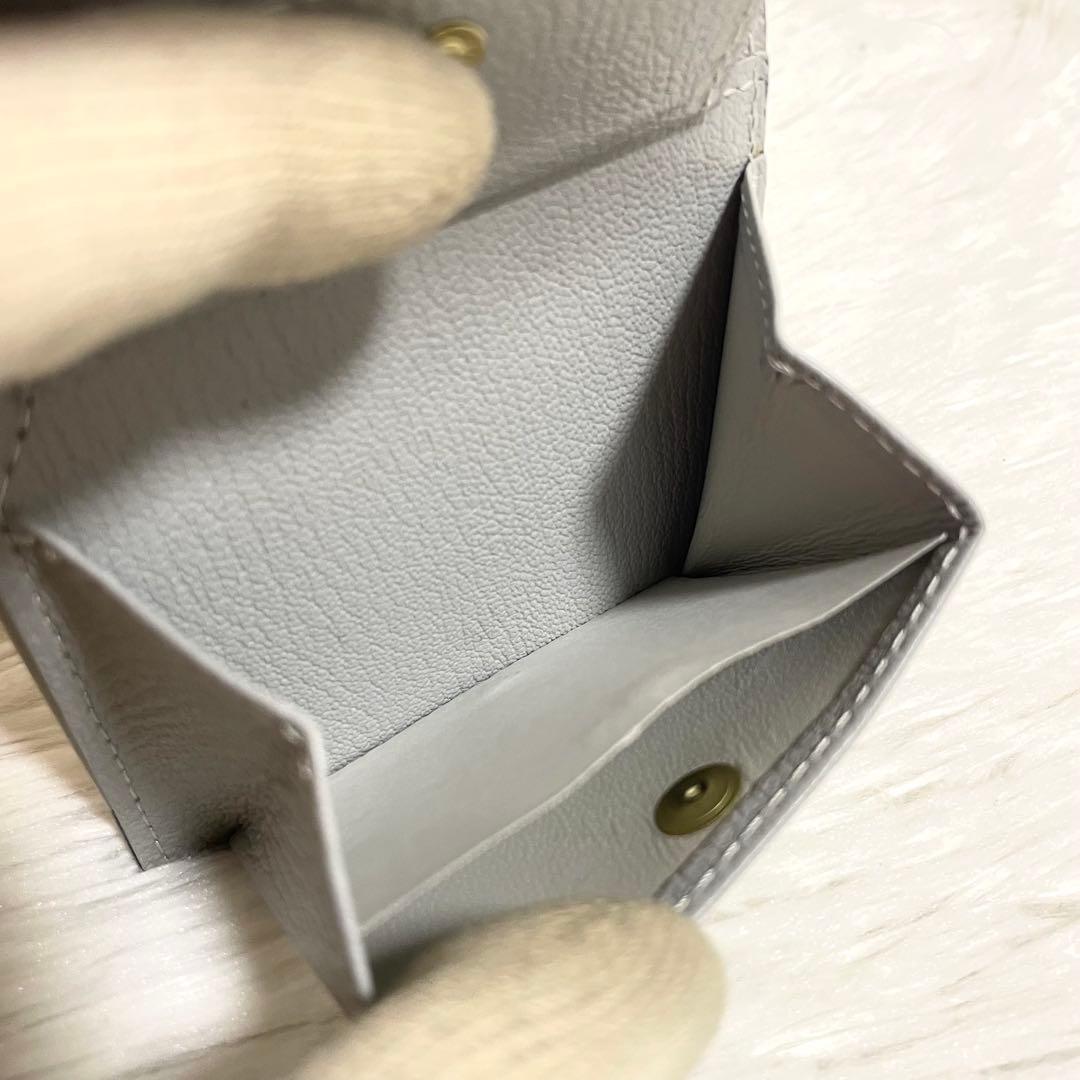 未使用/ラルコバレーノ　二つ折り財布　ミニウォレット　ピンクベージュ　グレー