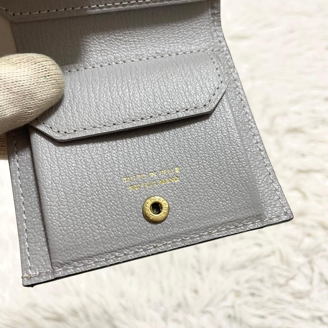 未使用/ラルコバレーノ　二つ折り財布　ミニウォレット　ピンクベージュ　グレー