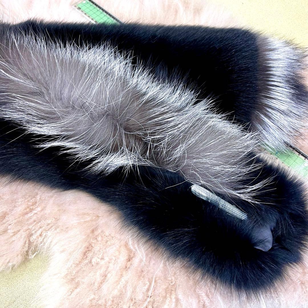 blue fox silver design muffler／GAKE日本製❣️