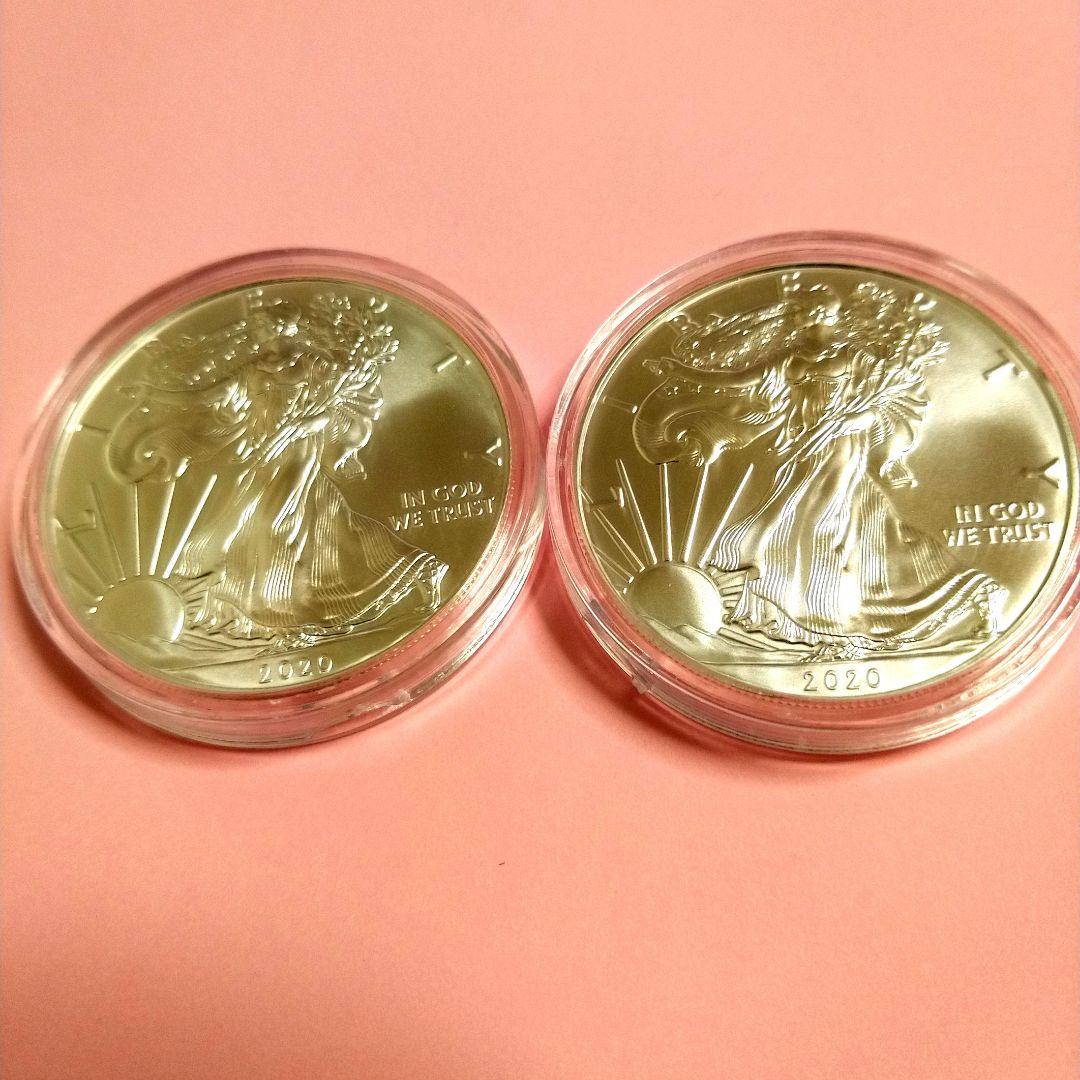 アメリカイーグル銀貨2020年1オンス2枚セット　純銀　新品