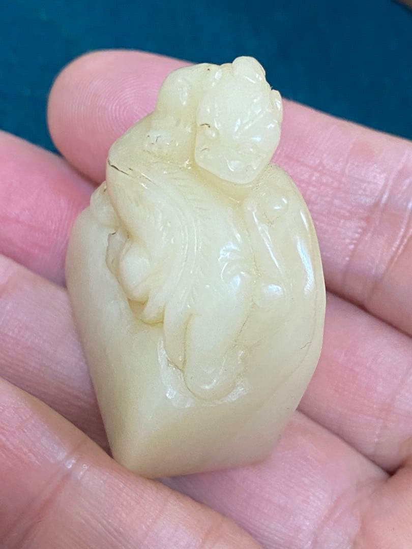 寿山石 白芙蓉凍石 卬鑑 印章 唐物