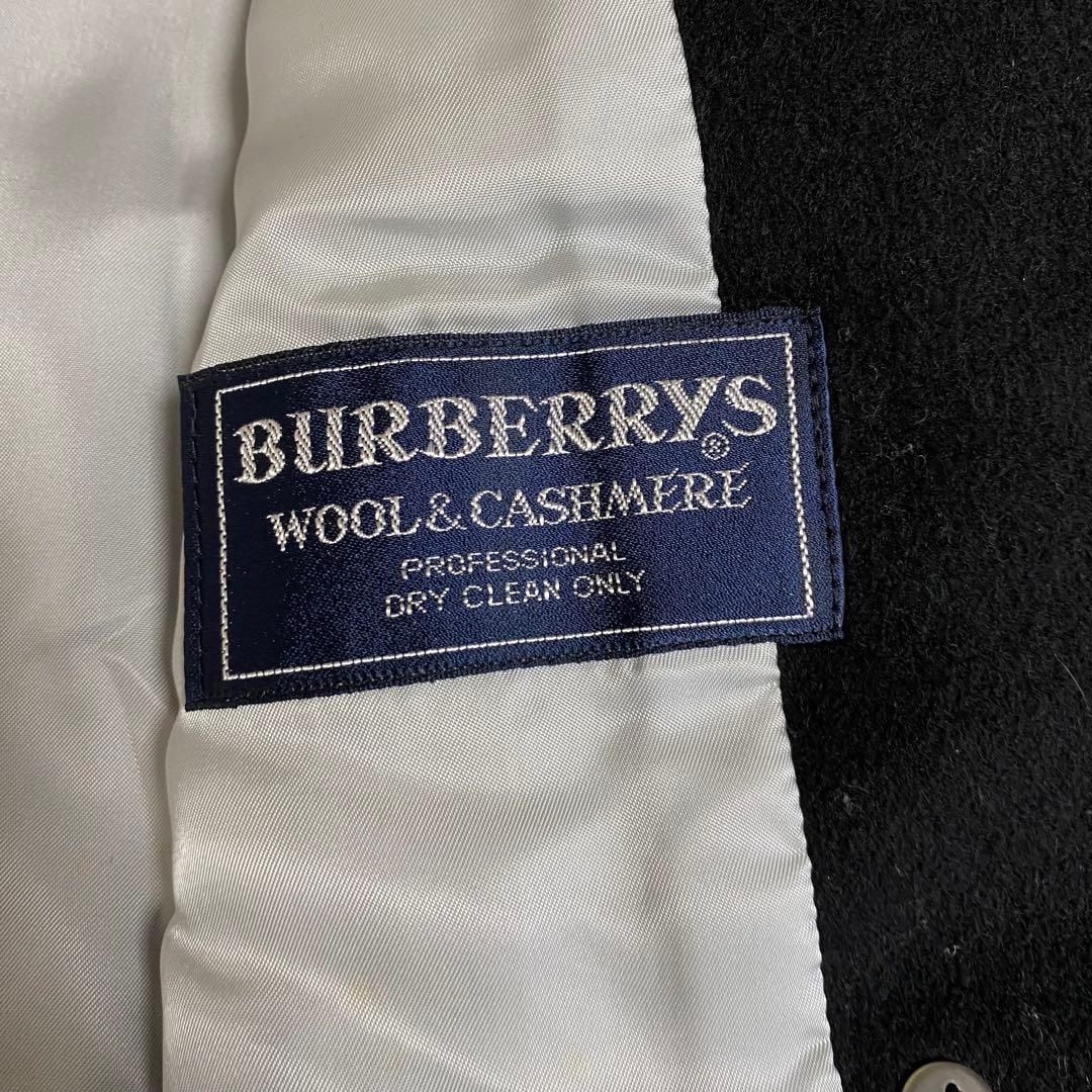 バーバリーズ ダブルチェスターコート　ロング丈　カシミヤ混　ブラック　M