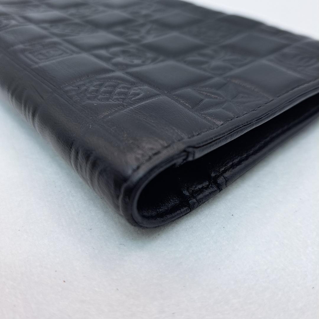 CHANEL　アイコンライン　ブラック　二つ折り財布　財布　長財布