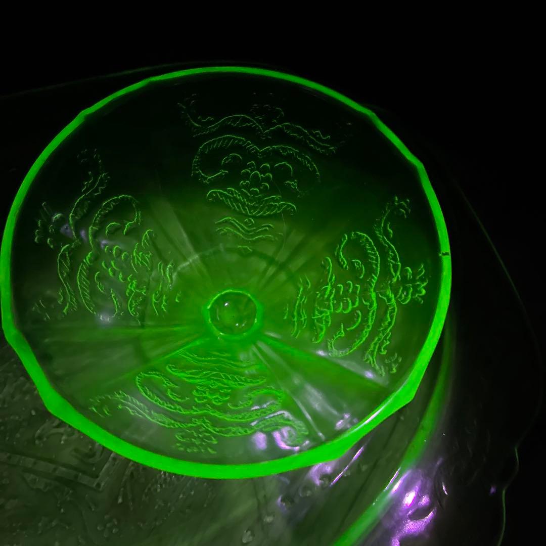 レア　ウランガラス　フェデラルマドリッド　シャーベットペア　大型オーバルトレイ