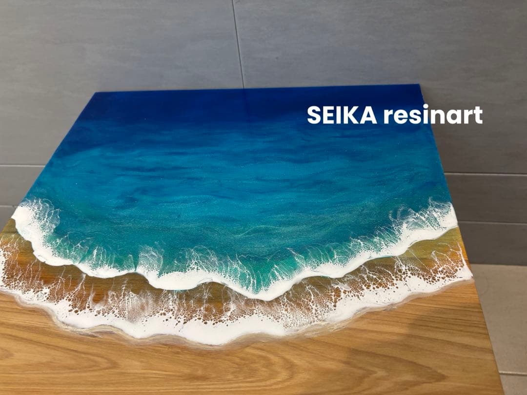 海レジン　レジンアート　レジンテーブル　サイドテーブル　インテリア