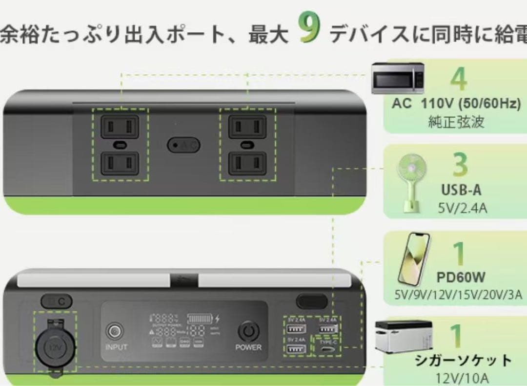 CTECHI ポータブル電源 378000mAh 1500W 高安全リン酸鉄锂