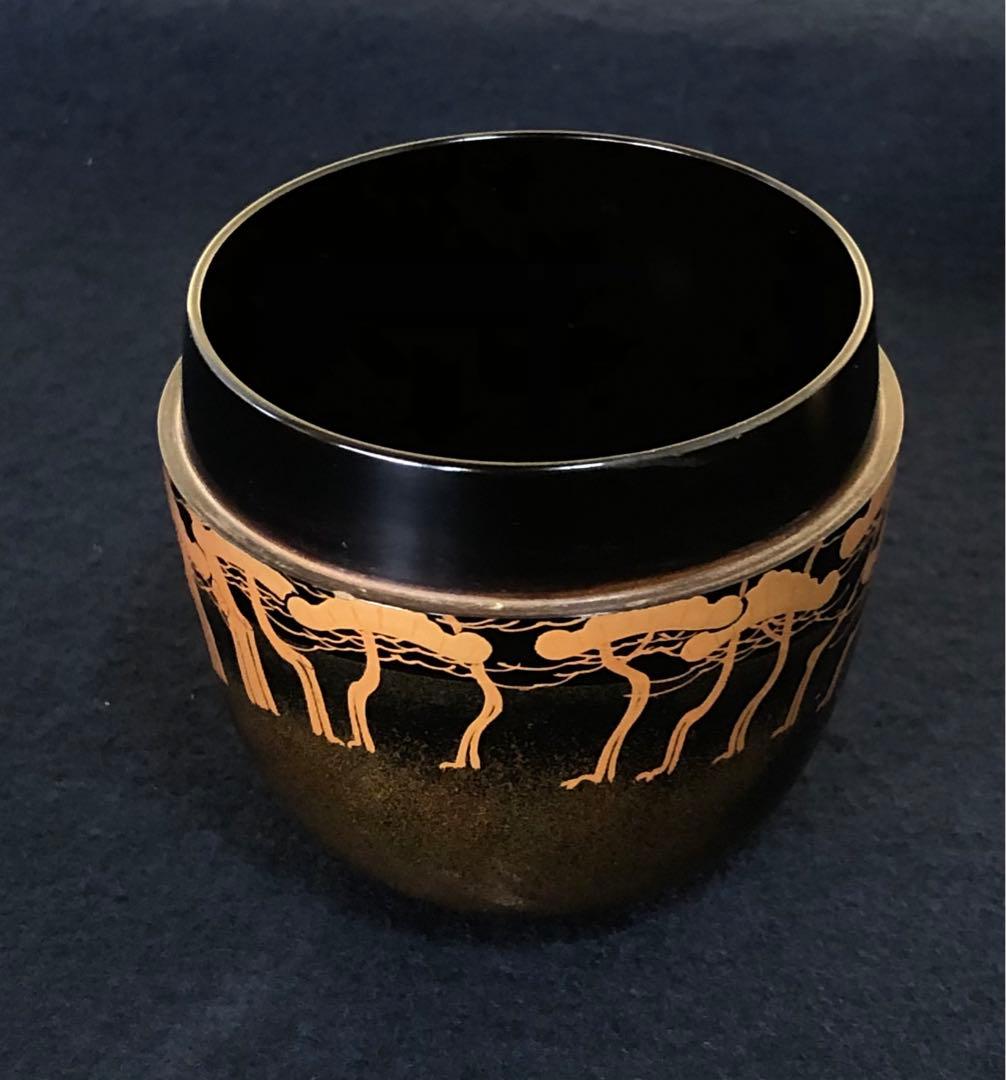 《R》茶道具 棗 道場宗廣作 木製漆器 共箱　260109き2