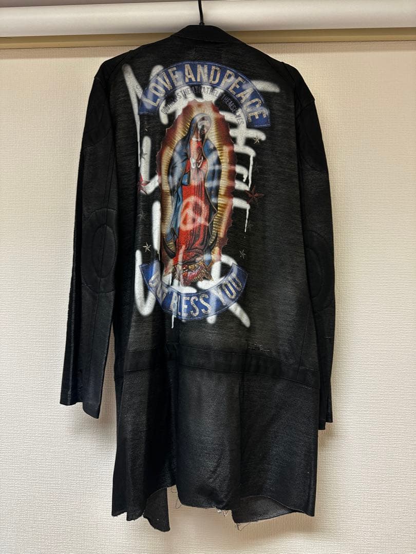 シングルライダースジャケット ブラック/ホワイト