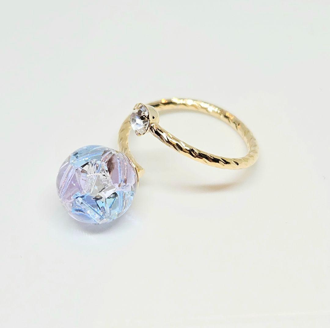 1675.スワロ入り♡ ドーム型レジンリング♡