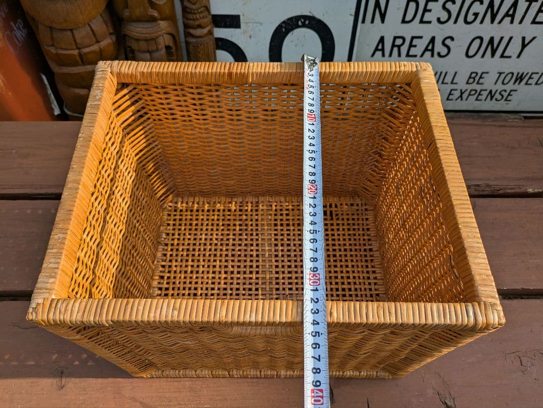 希少　飴色ラタン収納 ランドリーラック バスケット タンス　収納バスケット　カゴ