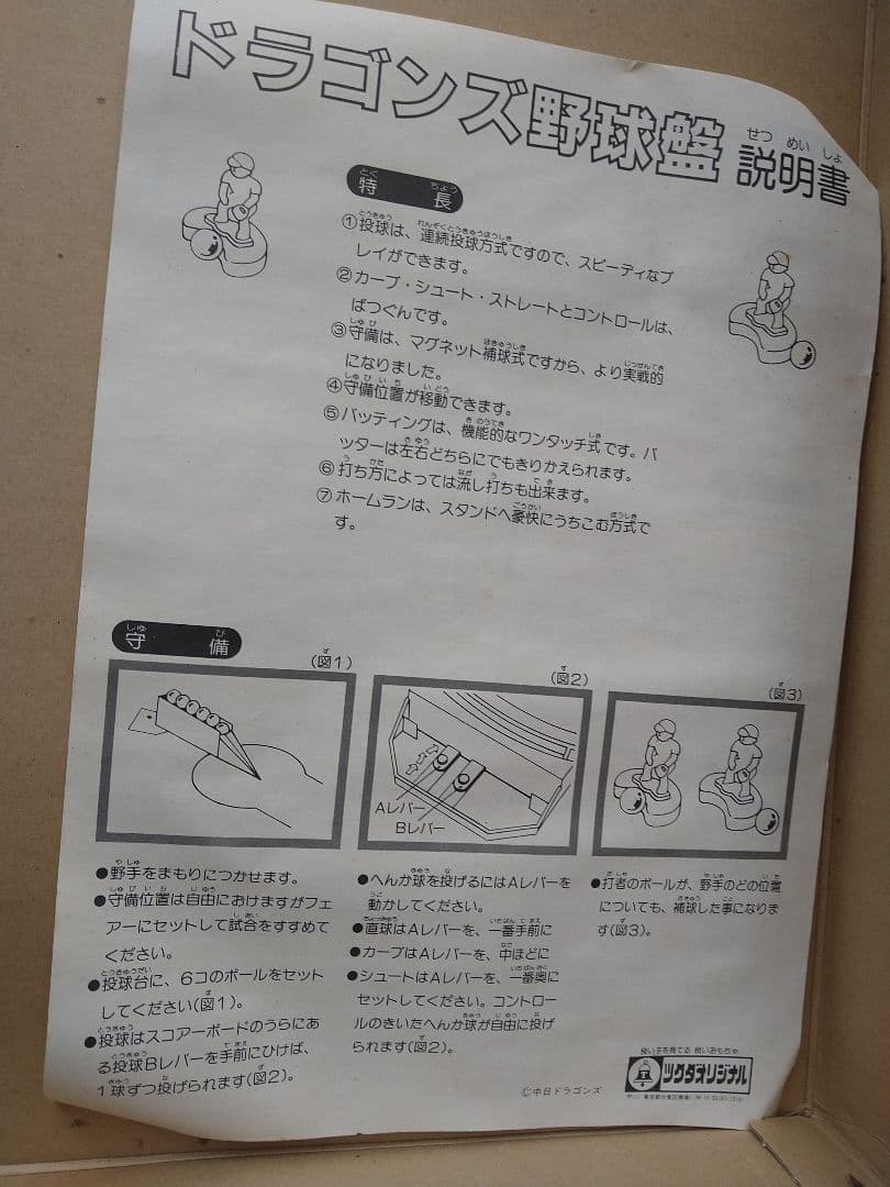 中日ドラゴンズ　野球盤　ツクダ　ナゴヤ球場　ドラゴンズスタジアム　レア新品未使用
