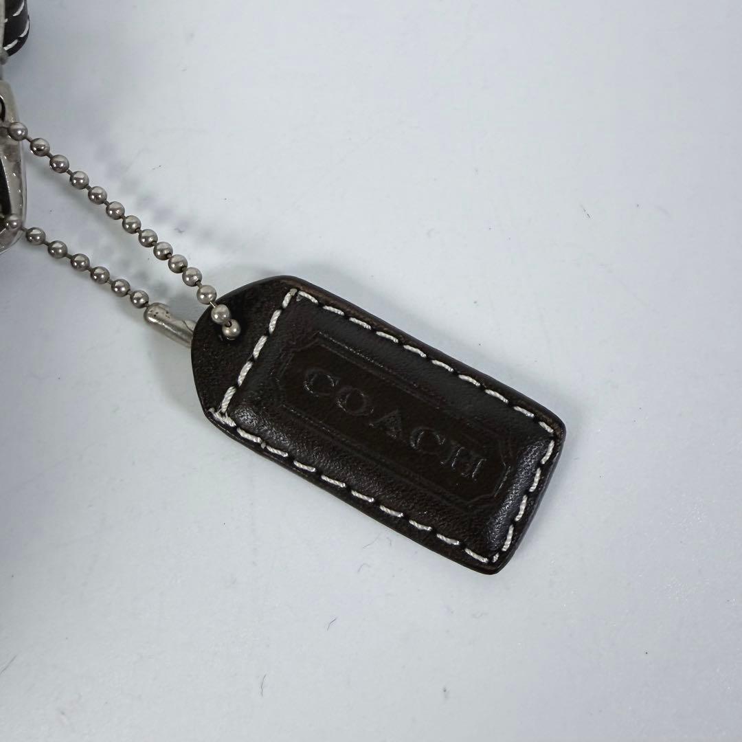 コーチ アクセサリーポーチaccessory pouch6094チャームブラウン