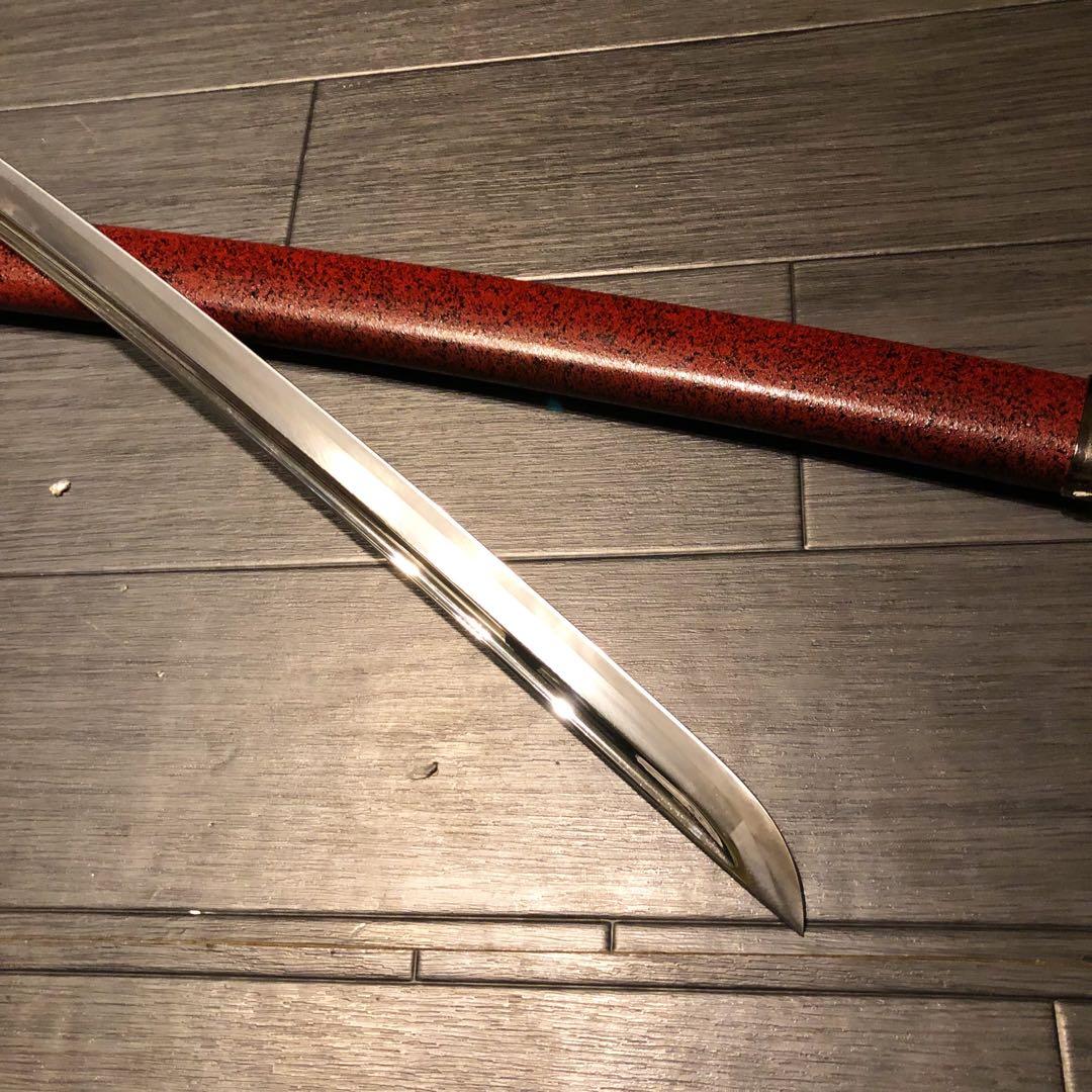 高級模造刀　居合刀　樋入刀身　朱拵え　合金刀身　 刀