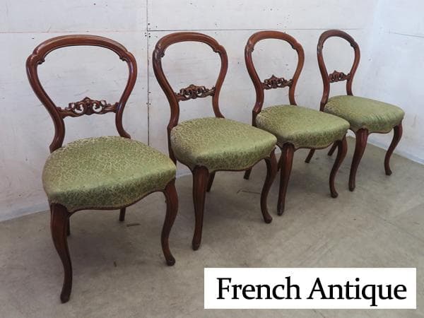 美品■フレンチアンティーク■バルーンバック■ダイニングチェア■4脚セット