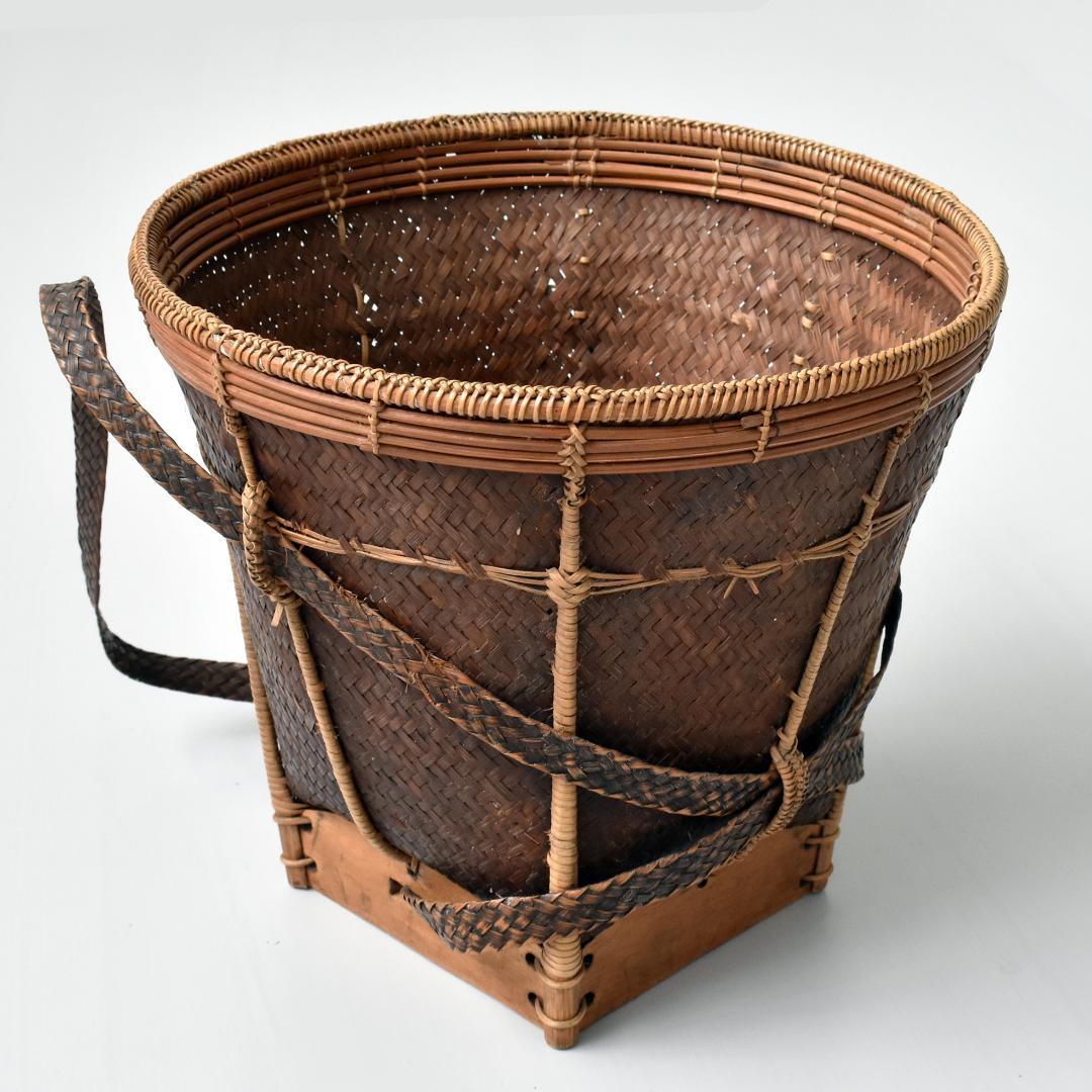 山岳少数民族 ラタン竹編籠 バスケット 竹かご 椀籠 バスケット古民芸 民藝