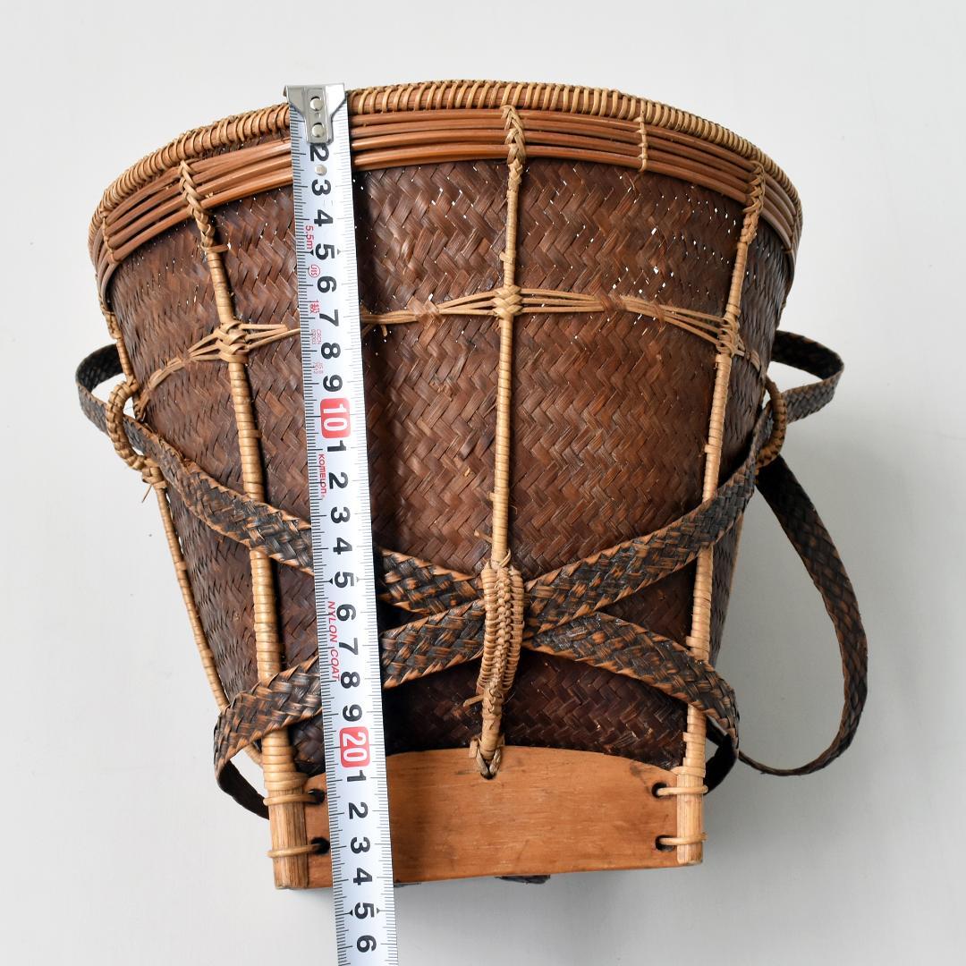 山岳少数民族 ラタン竹編籠 バスケット 竹かご 椀籠 バスケット古民芸 民藝