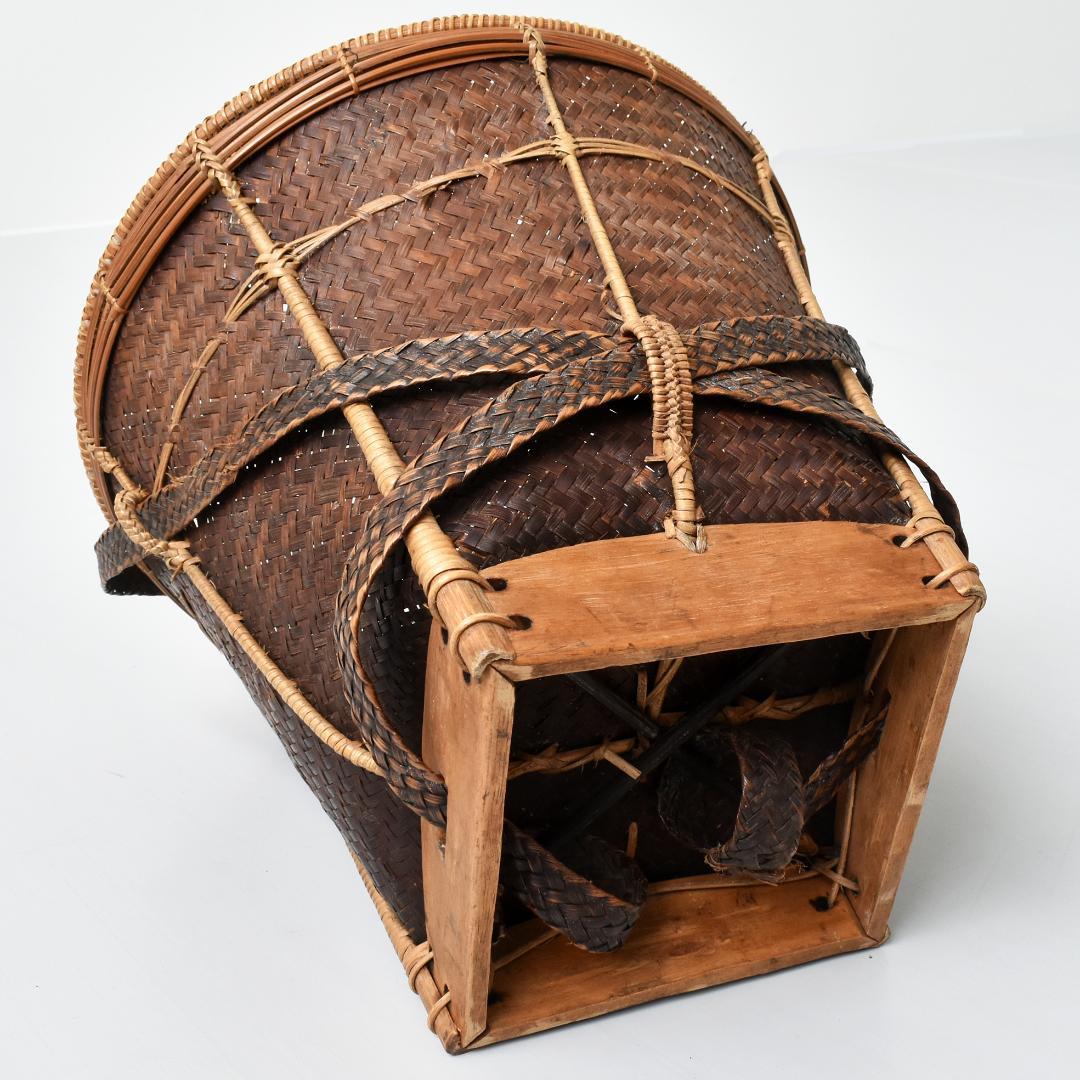 山岳少数民族 ラタン竹編籠 バスケット 竹かご 椀籠 バスケット古民芸 民藝