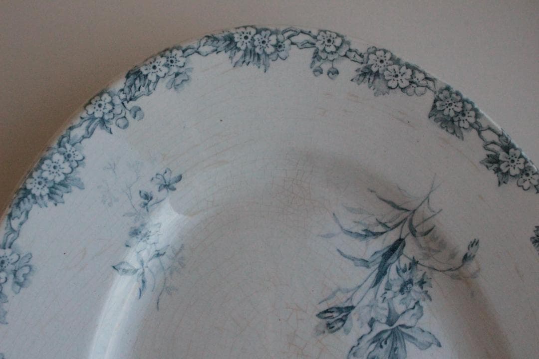 フランスアンティーク/ショワジールロア・バラのオーバルプレート