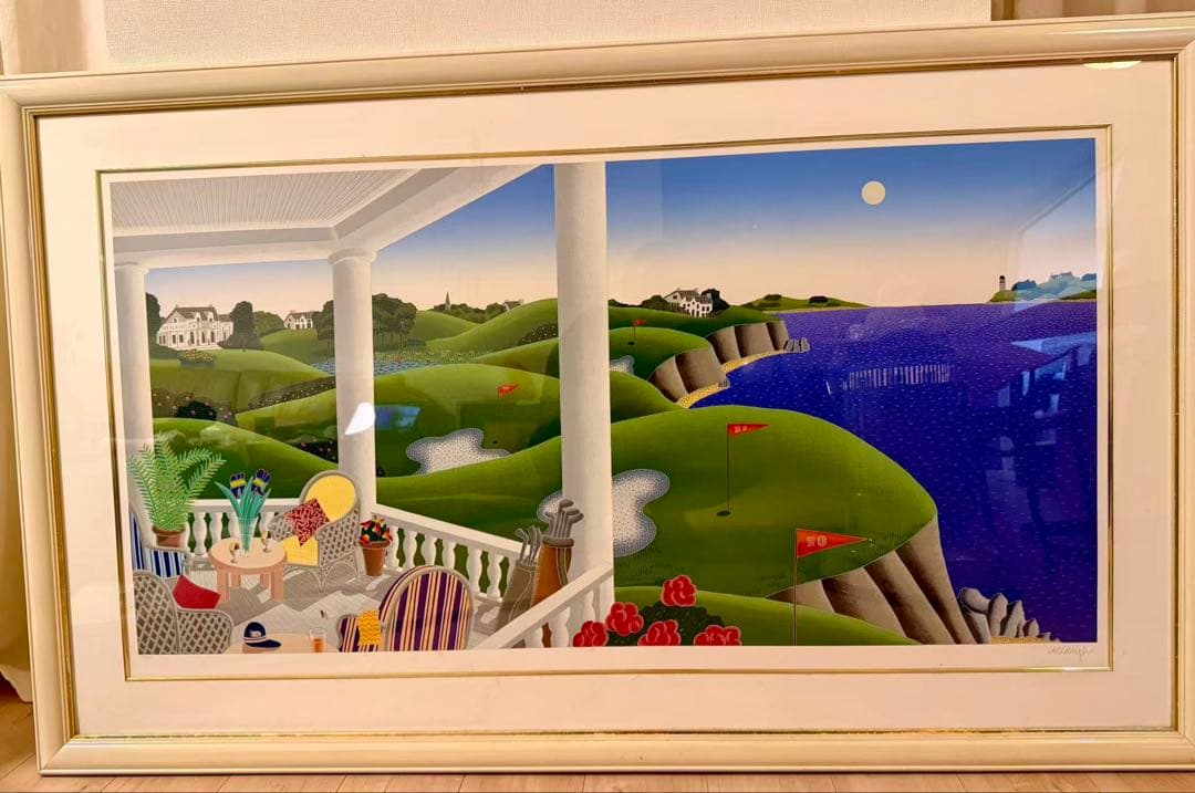 トーマス・マックナイト「Golf Course」 版画 直筆サイン額装 #180