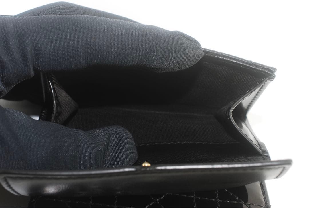 ＊Lady Dior＊ディオール＊エナメル＊ロータスウォレット＊カナージュ