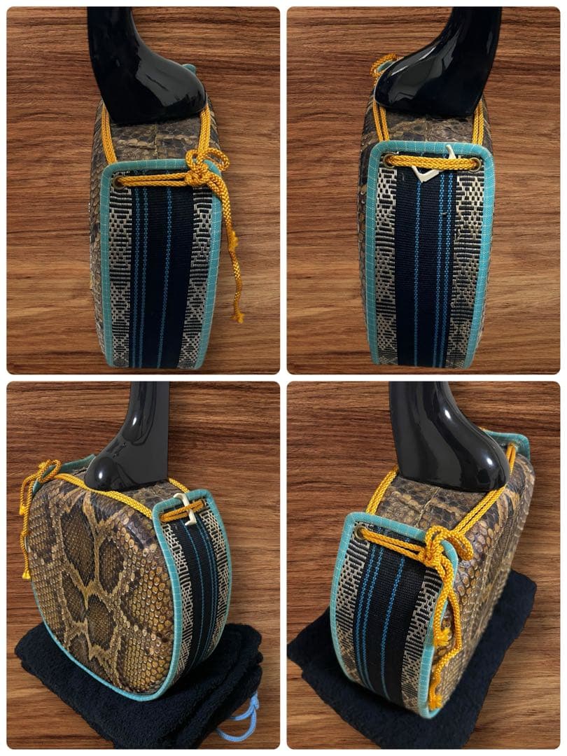 【ネッシー】沖縄三線 蛇本革布生地ソフトカバー＆弦３本＆駒