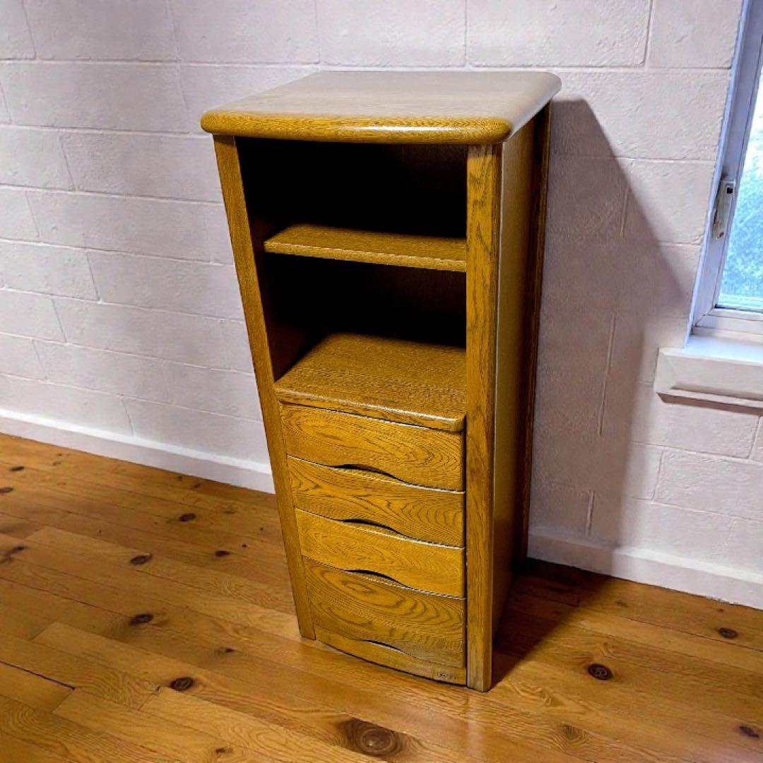 浜本工芸 ナラ材　電話台　チェスト チェスト キャビネット 引き出し収納