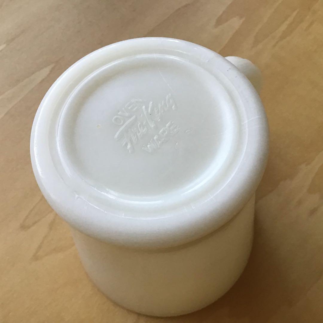 FireKingファイヤーキング Dハンドルマグ 1950年代前半 ミルクガラス