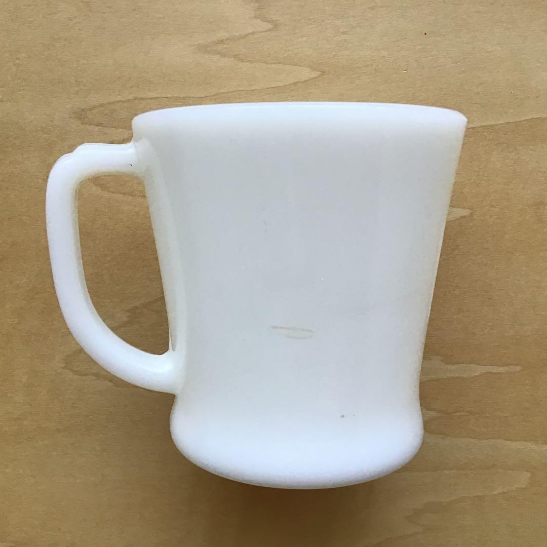 FireKingファイヤーキング Dハンドルマグ 1950年代前半 ミルクガラス