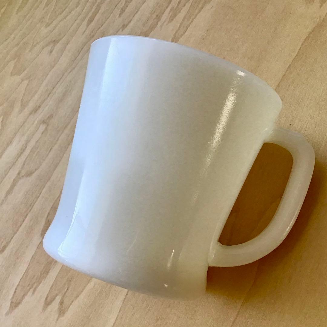 FireKingファイヤーキング Dハンドルマグ 1950年代前半 ミルクガラス