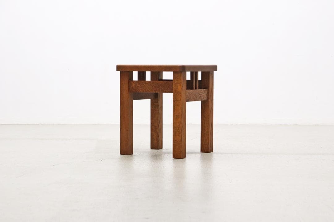 オーク無垢材 スツール チェア 椅子 花台 展示台 ヴィンテージ