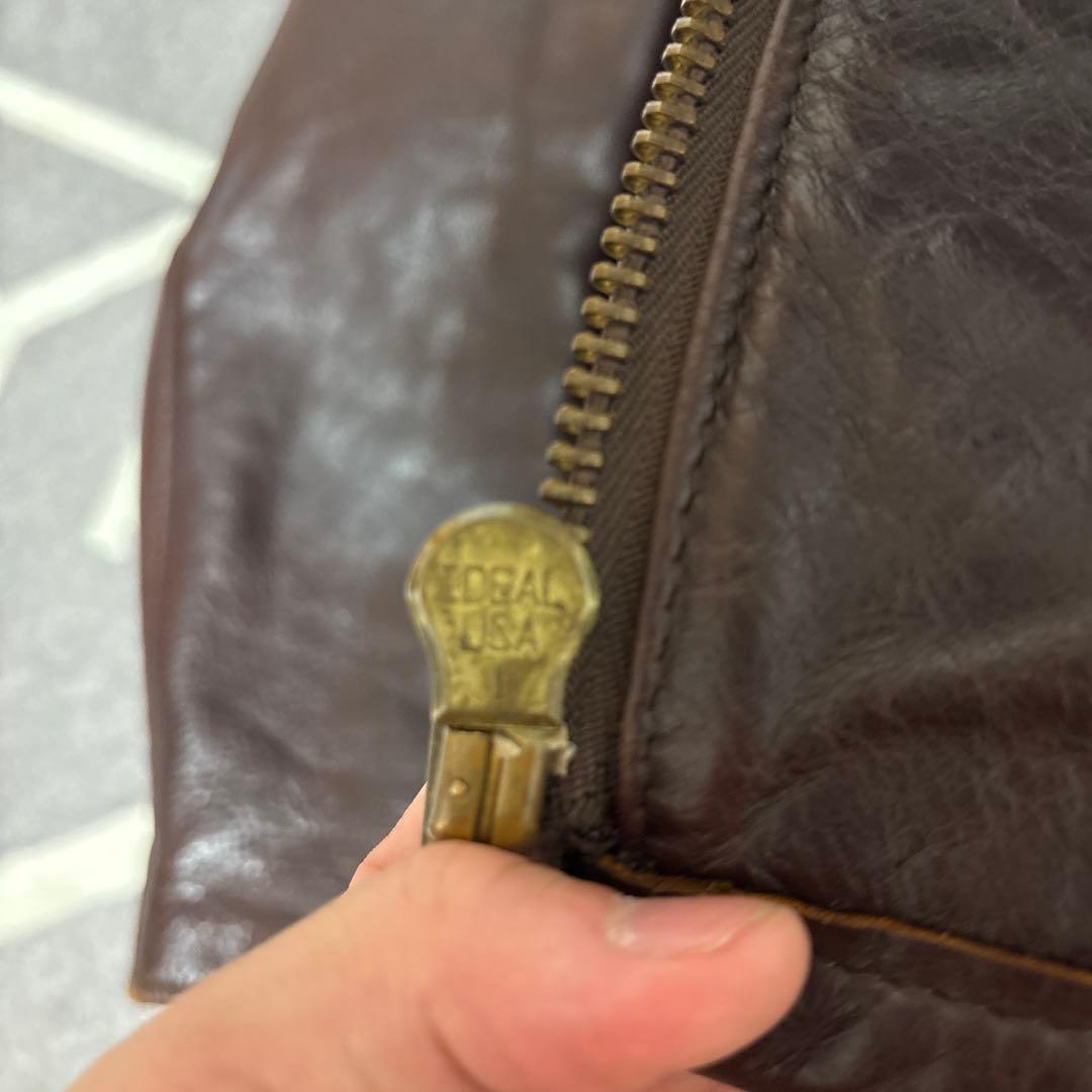 Schott 襟付きシングルライダース 642 ダークブラウン